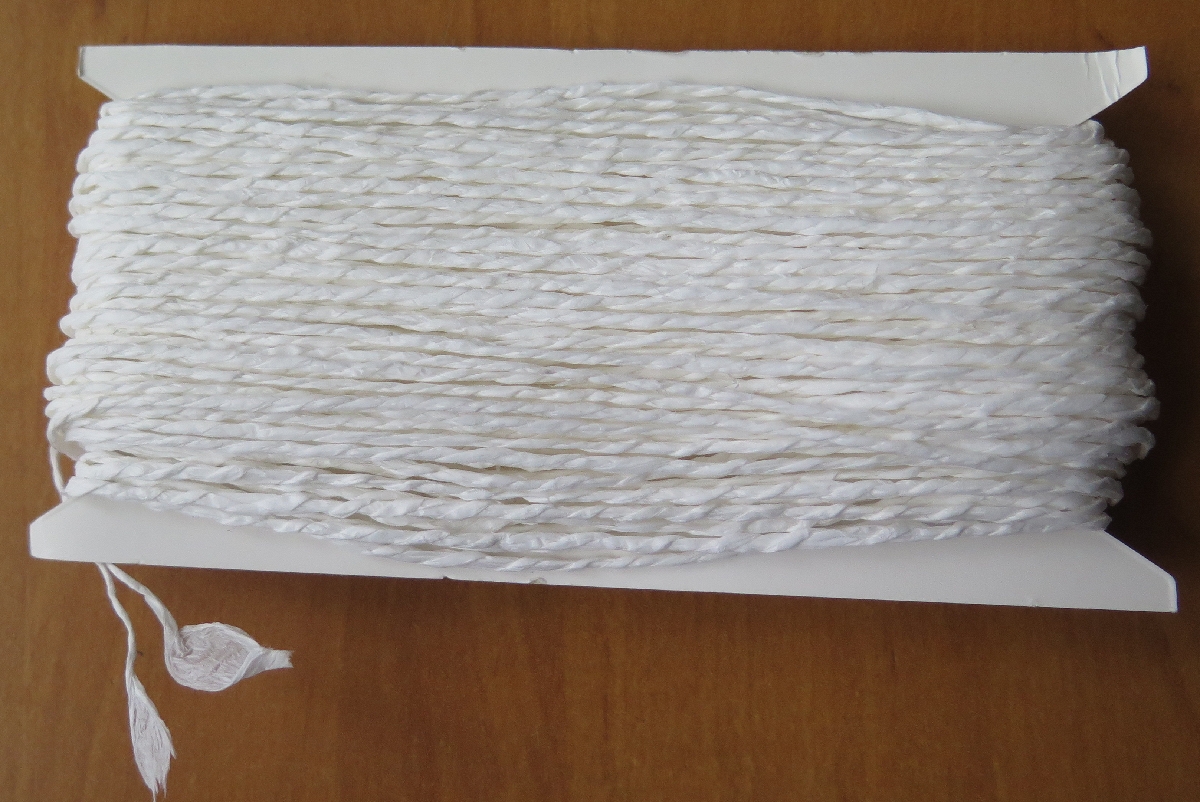 Papírový provázek  bílá - 30 m