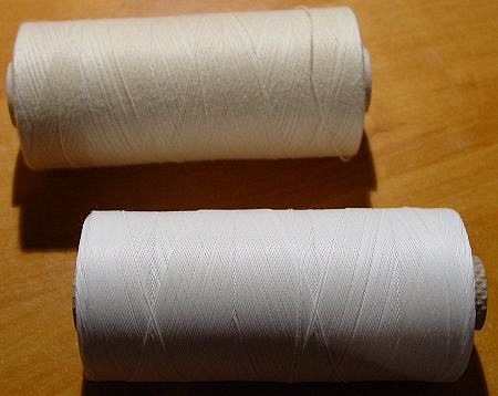 Nit - 100% bavlna - bílá, leštěná - 20 x 2 (55), 2500 m